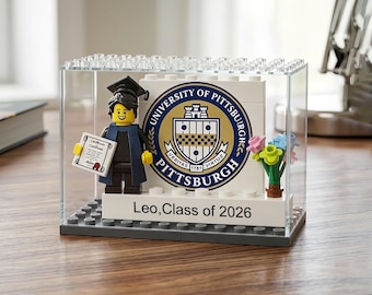 Personalized Graduate Brick Minifigure with Photo, Custom Graduation Gift, Class of 2026 Keepsake