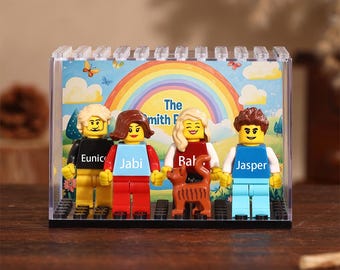 Figurines personnalisées de couples et d'animaux de compagnie, Ensemble de blocs de construction personnalisé avec base, Promotion 2026, Cadeau de remise des diplômes pour lui/elle/un ami