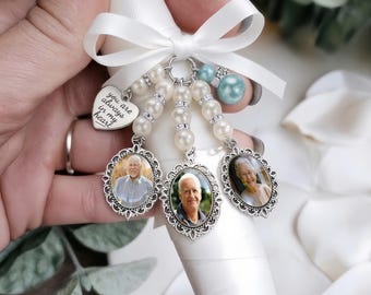 Custom Photo Bridal Bouquet Charm: Personalized Memorial Keepsake Brooch