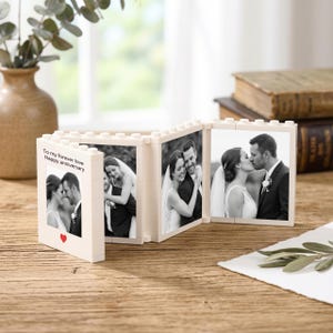 Custom Folding Photo Building Block,Memory Picture Brick Frame,Personalized Family Keepsake,Wedding Anniversary Gift for Husband