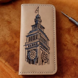 Personalized Handmade Leather Wallet – Vegetable Tanned, 8 Card Slots, Zipper, Hand Stitched, Durable Men's Accessory, Custom Option