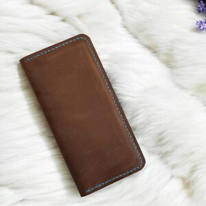 Cartera de cuero personalizada para hombre: tarjetero fino, cosido y pintado a mano, diseño artístico de cuero genuino, estampado llamativo, regalo para él.