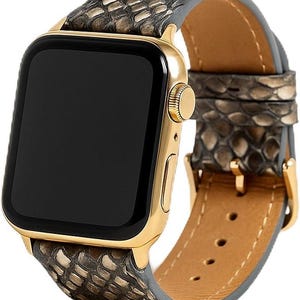 Python Leather Apple Watch Band, Exotic Snake Skin Strap