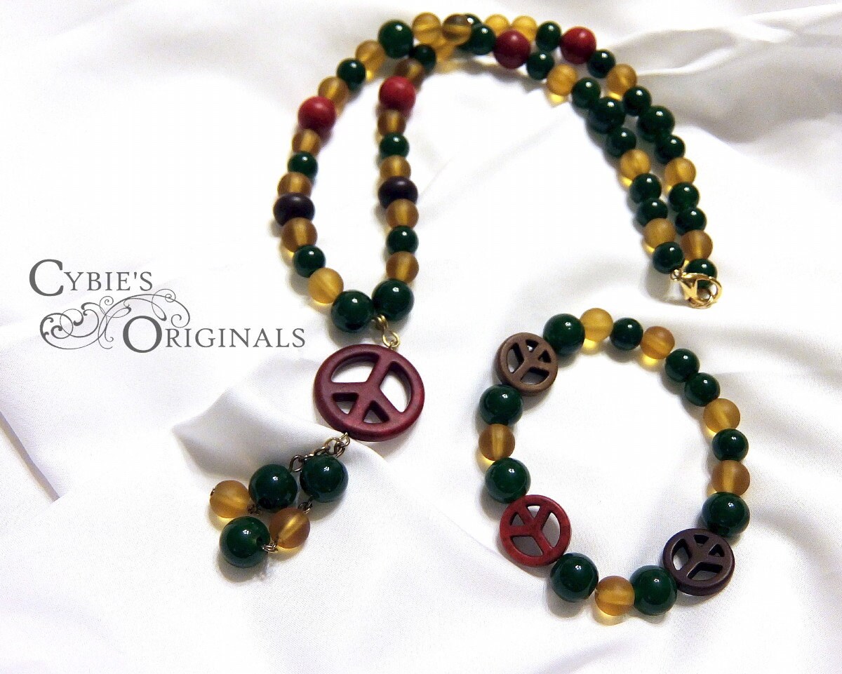 PMO NECKLACE AND BRACELET SET #1 ORANGE > ACCESSORIES