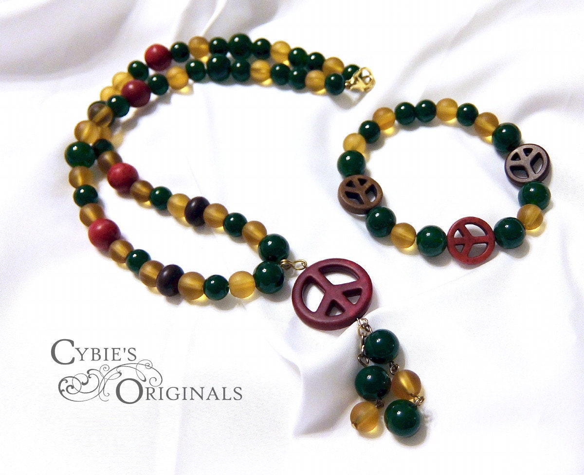 【Peaceminusone】 Necklace And Bracelet Set #1 Red PMO®➖NECKLACE AND BRACELET SET #1 RED