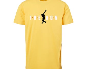 Don Bradman Icons Cotton T-Shirt in Various Colours and Sizes Cricket Legend
