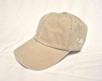 Low Profile Vintage Brushed Washed Cotton Cap Personalised Military Print on Side
