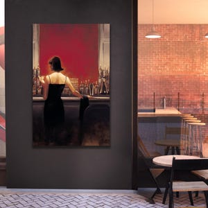 Vertical Canvas Office Painting Brent Lynch Cigar Bar Evening Lounge Famous Woman High Quality Color Printing Living Room Housewarming Gift