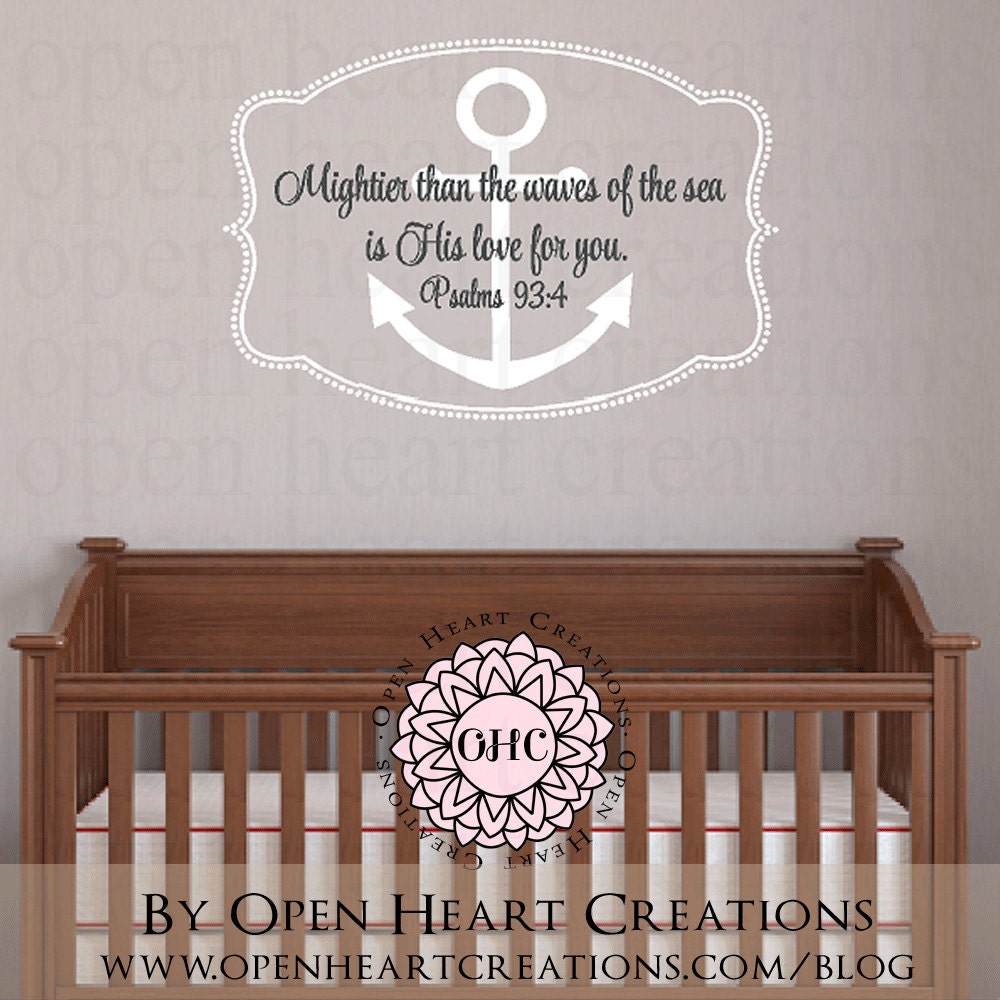 Nautical Wall Art Boat Anchor Wall Decal with Bible Verse Etsy