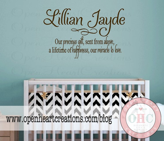 Items similar to Baby Nursery Wall Sayings - Nursery Wall Quotes - Baby