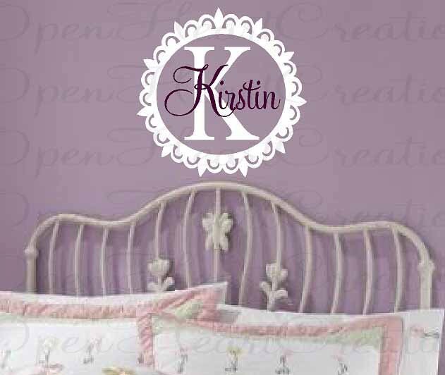 Personalized Vinyl Wall Decal Monograms Baby Nursery Kids Etsy