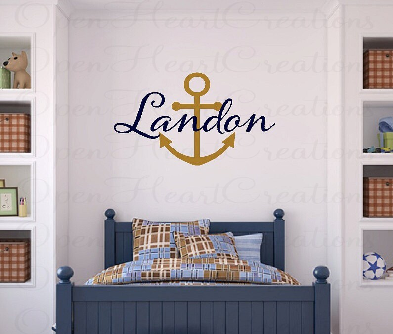 Nautical Wall Decal Personalized Monogram Baby Boy or Girl Etsy
