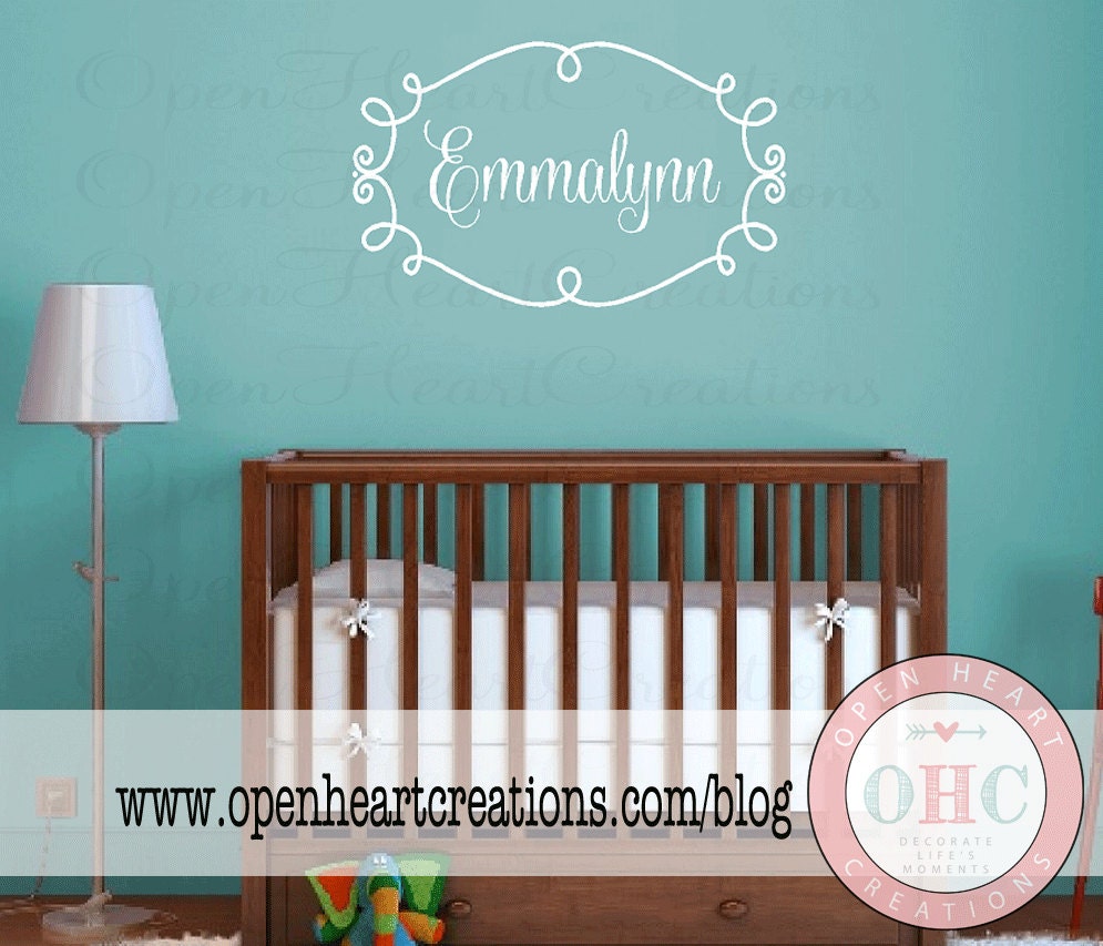 Personalized Baby Nursery Vinyl Wall Decal Custom Monogram Etsy