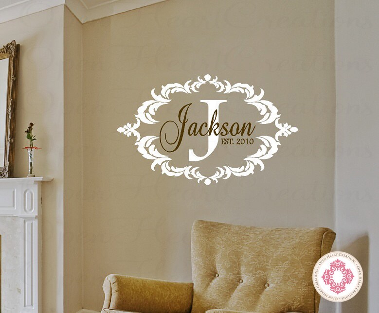 Extra Large Family Name Wall Decal Monogram Vinyl Decal with Etsy