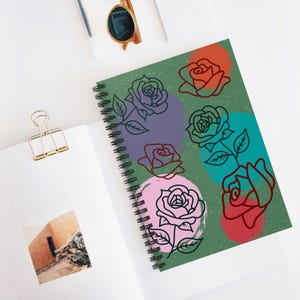 Roses Notebook, Floral Journal, Pretty Diary, Flower Notebook, Plant Lover Gift, Gardening Planner