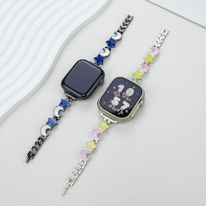 Cute & Colorful Apple Watch Band for Women / Girls | Adjustable Stainless Steel Bracelet for Apple Watch 40mm 44mm 38mm 42mm 41mm 45mm 49mm