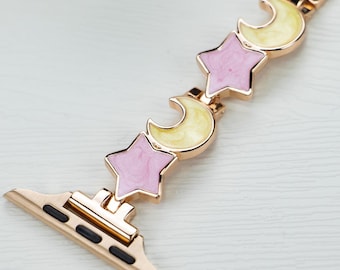 Cute & Colorful Apple Watch Band for Women / Girls | Adjustable Stainless Steel Bracelet for Apple Watch 40mm 44mm 38mm 42mm 41mm 45mm 49mm