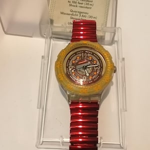 Vintage swatch watch SDK114/5 RED MARINE 1994.