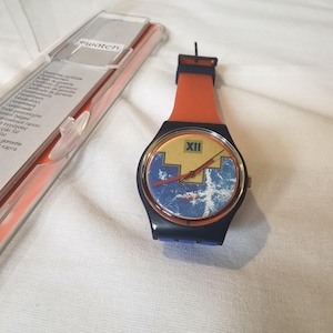 Vintage swatch wristwatchs GN114 BLUE FLAMINGO 1991.