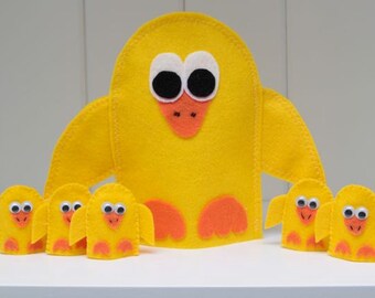 5 little Ducks Finger Puppet set