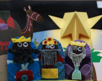 We Three Kings finger puppet set