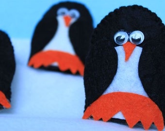 Penguin finger puppet