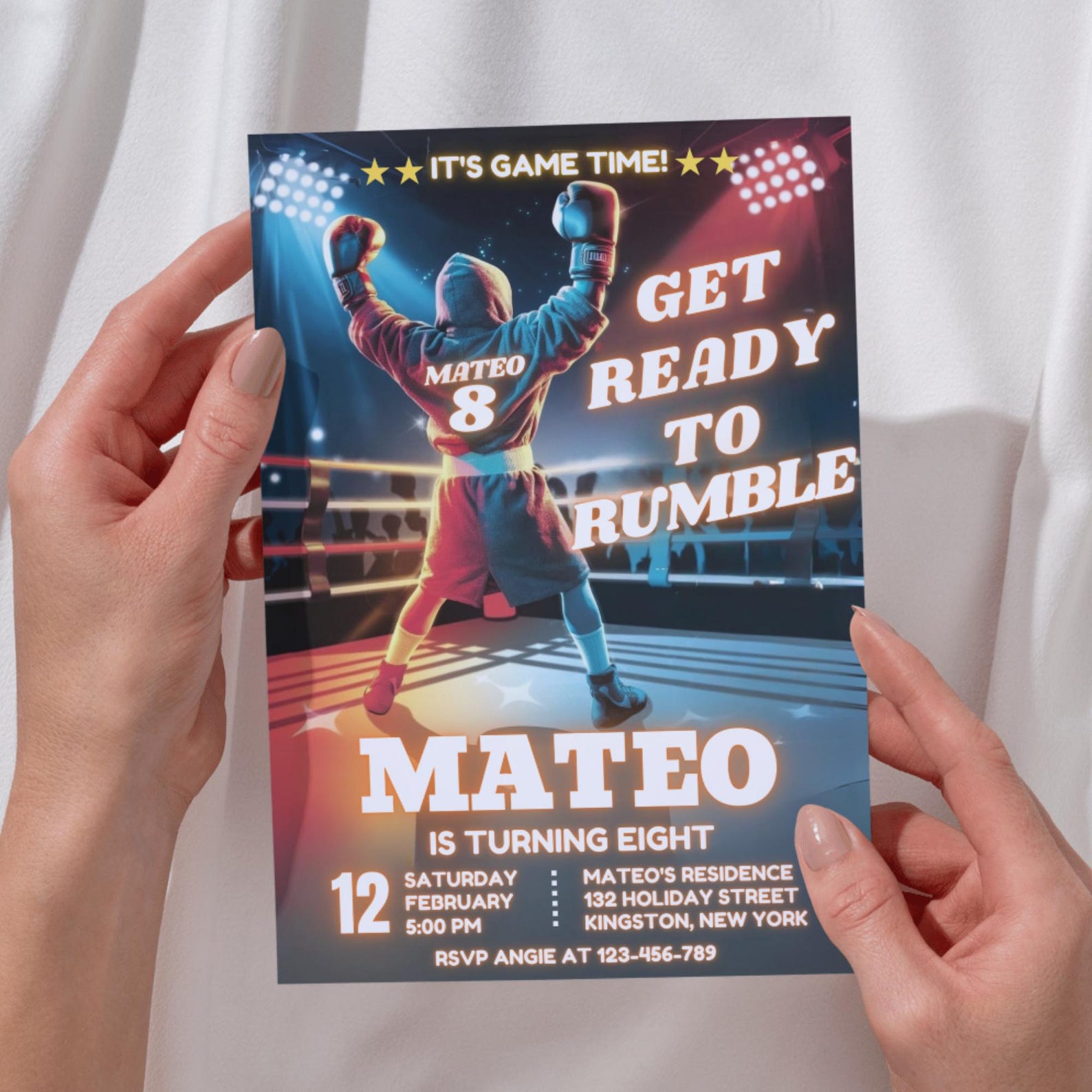 Boxing Training Invitations Editable Boxing Birthday Invitation, Box Party Invite, Knockout Party ...