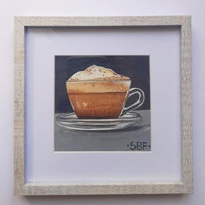 Dipinto originale di Café con leche realizzato con la tecnica del guazzo. Arte murale