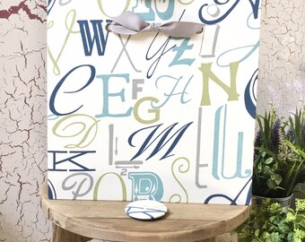 Fabric Magnetic Board for Kids: Blue & Green Kids Room Decor - Back to School