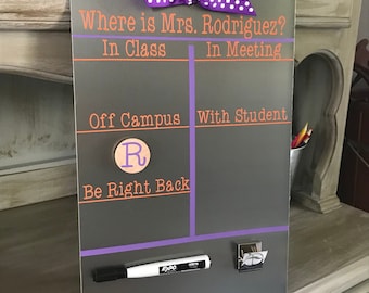 Where Am I - Magnet Board - Teacher - Counselor  - Classroom - Where Am I Magnet Board - Teacher Gift - Coworker - Teacher Planner