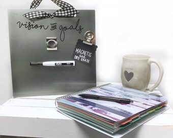 Magnetic Vision Board - Magnetic Board - Goals Board - Dry Erase Board - Message Board - Memo Board - Inspiration Story Board