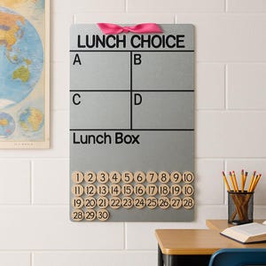 Custom Classroom Lunch Choice Board | Magnetic & Dry Erase | Teacher Organization Tool