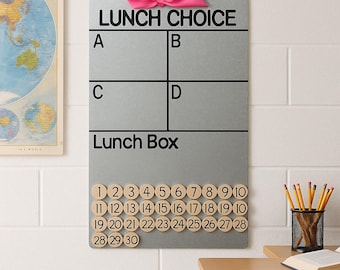 Custom Classroom Lunch Choice Board | Magnetic & Dry Erase | Teacher Organization Tool