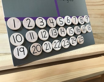 Magnetic Numbers Set - Wooden Number Magnets - Custom Classroom Organize - Personalized - Classroom Magnets