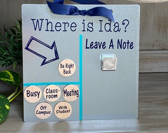 Office Door Sign - Magnet Board - Gift - Office Organizer - Where Is Board - Magnet Board - Dry Erase Board - Personalized