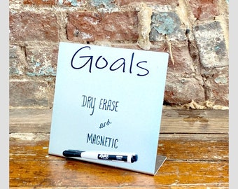 Goals Magnet Board - Magnetic Board - Dry Erase Board - Goal Setting - Vision Board - Magnetic Message Board - Memo Board