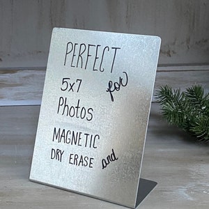 Wedding Magnet Board - 5&quot; X 7&quot; - Dry Erase Board - Steel Magnet Board - DIY Magnetic Board - Desktop - Memo Board - Desk Accessory - Easel