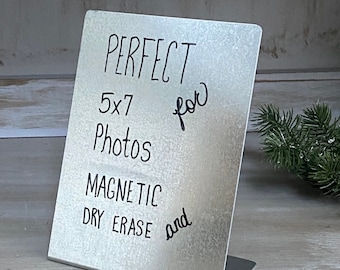 Wedding Magnet Board - 5" X 7" - Dry Erase Board - Steel Magnet Board - DIY Magnetic Board - Desktop - Memo Board - Desk Accessory - Easel