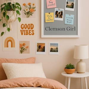 Dorm Room Magnet Board and Dry Erase Board - FREE PERSONALIZATION - Framed Bulletin Board - Message Board