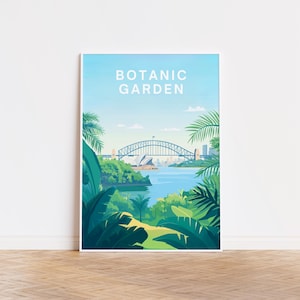 Royal Botanic Garden of Sydney Reiseplakat | Natur Wand Kunst | Sydney New South Wales Wahrzeichen Drucke in A1, A2 oder A3