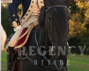Mens Revolutionary Officer Uniform, George Washington Regency Tailcoat, Custom Cosplay