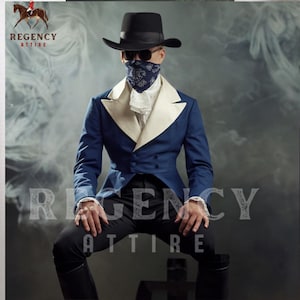 Regency Dated 1900- 1930 Tailcoat Jacket | Blue Double breasted tailcoat | Victorian Costume | Fashion Jacket | Regency Balls | Custom made
