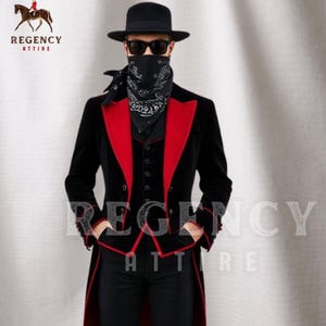 Mens Masquerade Tailcoat Jacket- Black Stylish Tailcoat - Wool Regency tailcoat - Roleplay jacket - Cosplay events -Victorian Formal costume