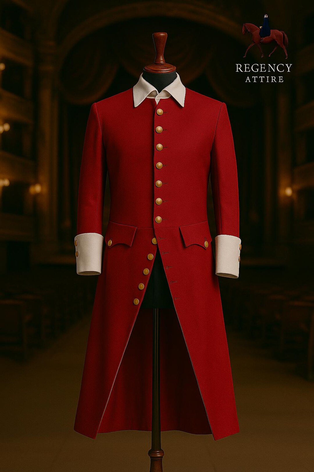 Custom Red Regency Frock Coat - 18th Century Gentleman's Attire - Etsy