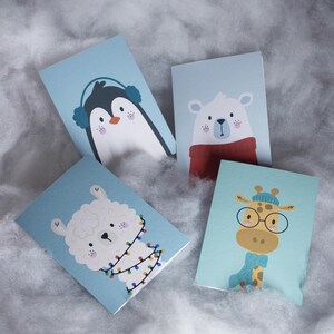Cartes de Noël - Mini Cartes de Vœux Uniques - Ensemble de Cartes de Vœux Originales - Cartes de Vœux de Noël Illustrées