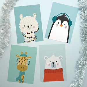 Christmas Cards - Unique Greeting Cards - Original Greeting Card Set - Illustrated Christmas Cards
