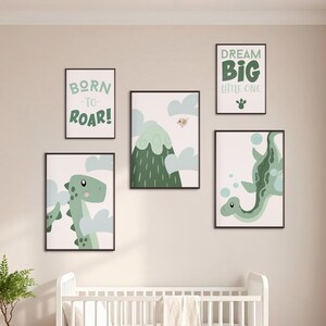 Póster de Dinosaurios, Póster de Pared Divertido para Niños, Póster de Dinosaurios Infantiles, Decoración para Habitación Infantil, Póster de Pared de Dinosaurios