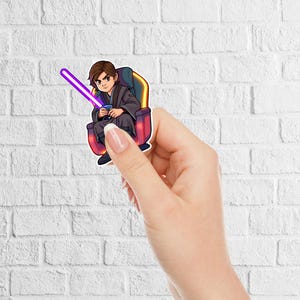 16 AI-Generated Star Wars Gaming Stickers | Cartoon Mash-Ups with Yoda, Darth Vader, BB-8, and More | Perfect for Gamers and Sci-Fi Fans