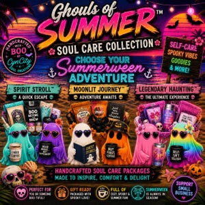 Ghouls of Summer  Soul Care Collection | Halloween Gift Box | Ghost Lover Gift | Summerween Self Care | Cozy Spooky Gift