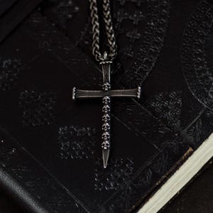 Skull Cross Pendant: Gothic Stainless Steel Necklace | Alternative Jewellery